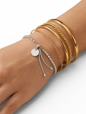 NWT Silver Plated Beaded Bracelet